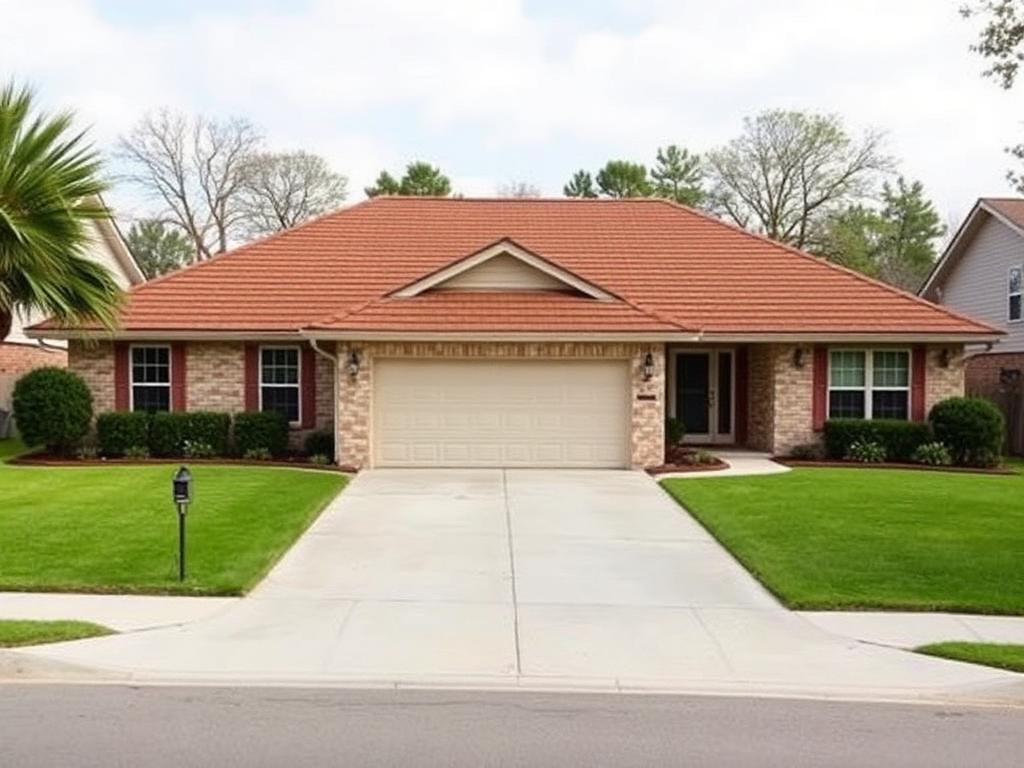 new architectural asphalt shingle roof installed on a Flower Mound TX home after roof replacement